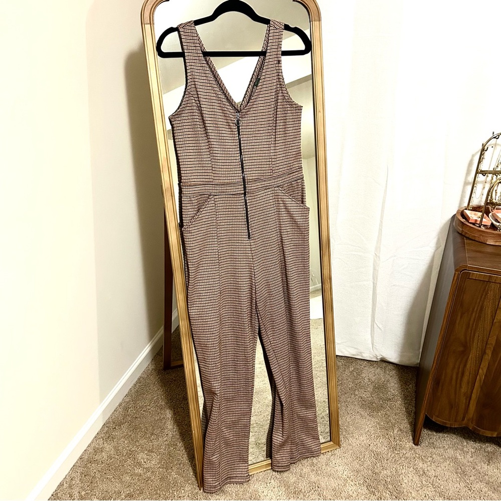Striped Brown Jumpsuit